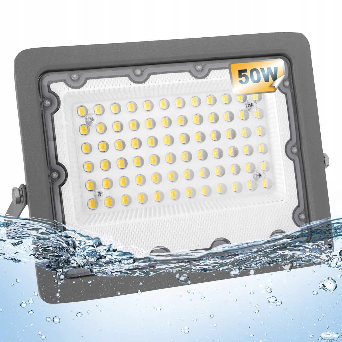 Halogen LED naświetlacz lampa 50W 5000lm Premium reflektor zewnętrzny światło neutralne 4500 K IP65 do ogrodu i podjazdu