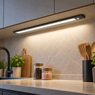 Lampka nocna LED 60cm z czujnikiem ruchu lampa podszafkowa do mebli czarna oświetlenie akumulatorowe USB, neutralna