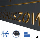 Premium Tabliczka Adresowa Numer na dom Lustrzane Antracyt - Złoty 40x20 cm oznaczenie posesji, szyld wejściowy z