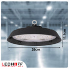 Lampa przemysłowa LED UFO do magazynu Hali 150W 22500lm hermetyczna HighBay oprawa fabryczna do warsztatu, czarna