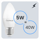 6x Żarówka LED E27 5W = 50W B35 4000K Neutralna lumiled NIE mruga premium świeczkowa do żyrandoli, kinkietów i lamp