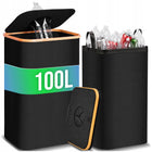 Kosz na butelki kaucyjne Zwrotne Pojemnik Składany 100l Torba z Uchwytami do segregacji plastiku i aluminium, czarny