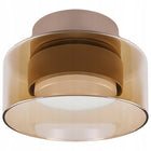 Lampa Sufitowa LED Oprawa Spot Ø13cm Oprawa GX53 Beżowy Bursztyn Szklana plafon okrągły, wysokość 9 cm, źródło światła