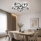 Lampa Sufitowa LED Plafon Ściemniacz Nowoczesny Żyrandol z pilotem i aplikacją 45W czarna aluminiowa oprawa wisząca 5