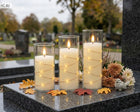 WKŁADY DO ZNICZY LED EFEKT PŁOMIENIA ŚWIECZKA ELEKTRYCZNA 3 SZTUKI lampki nagrobne na cmentarz, 15 cm, ponad 75 h