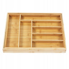 Wkład do szuflady na sztućce GreenBlue 43 x 50 cm organizer kuchenny bambusowy brązowy, 9 przegródek, noże, widelce
