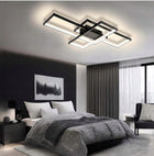 Lampa LED sufitowa plafon EKO żyrandol LED nowoczesna + pilot 140 cm czarna oprawa oświetleniowa 3 punkty światła