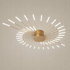 LAMPA SUFITOWA LED ŻYRANDOL ZŁOTY WISZĄCY NOWOCZESNY DO SALONU 4500K 42W metal