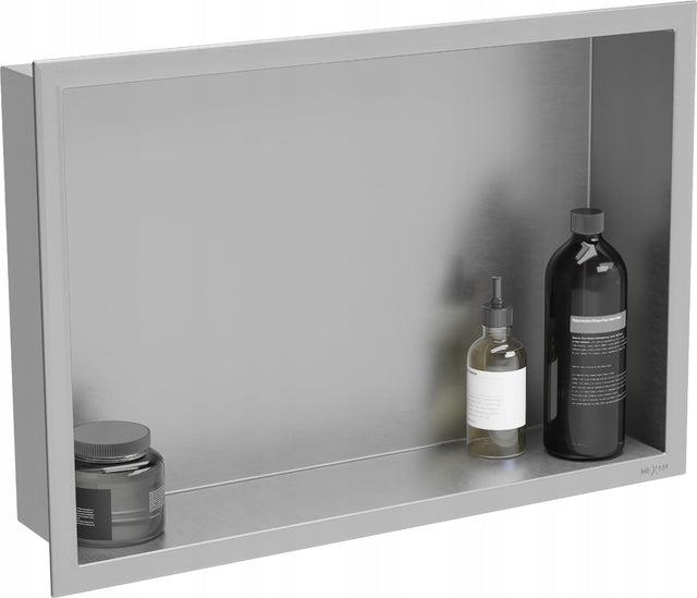 Półka wnękowa pod prysznic łazienkowa kołnierz 45x30 Mexen X-Wall inox naścienna
