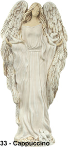 Figurka Anioł duży gloria Wyjątkowy Idealny Prezent Anielica wys-42 cm ozdoba ceramiczna do domu, biało-szara dekoracja