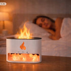 Nawilżacz powietrza kominek dyfuzor zapachowy lampka nocna LED ogień timer aromatyzer 10 w