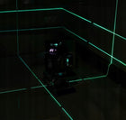 Poziomica laserowa laser krzyżowy zielony samopoziomująca LCD 360 2 baterie niwelator 4D, zasięg 40 m, statyw, walizka