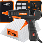 Pistolet do kleju na gorąco 100 w, 60 wkładów klejowych 7 MM etui NEO tools klejarka elektryczna, rękodzieło, naprawy