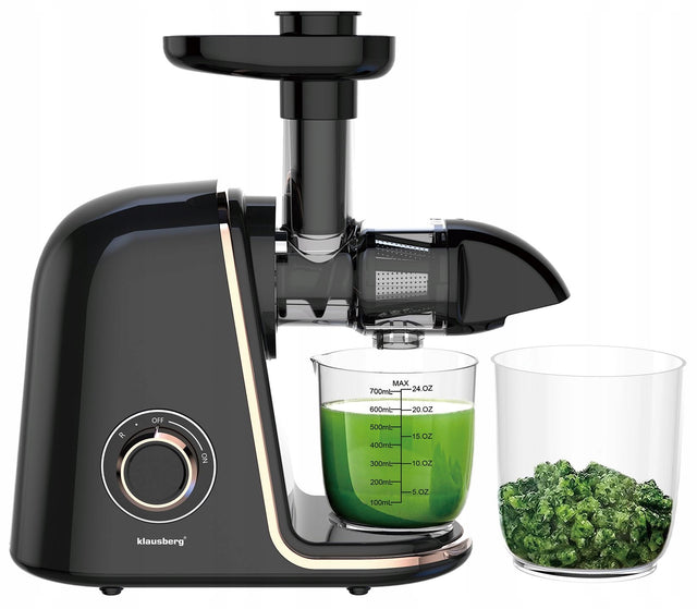 Wyciskarka Wolnoobrotowa 150W Sok z warzyw owoców cold press klausberg 7867 pozioma nominalna czarny