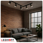 Oświetlenie Szynowe Listwa 3m Reflektor Lampa 5x GU10 Szynoprzewód 3x 1m system sufitowy czarny oprawy na żarówki bez
