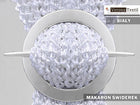 Firanka gotowa makaron świderek 250X300 srebro NIĆ panel sznurkowy, biała dekoracja okienna z poliestru, mocowanie