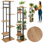 Kwietnik metalowy stojak na kwiaty doniczki stojący 7 półek wysoki craft regał do roślin 120 cm brązowy czarny