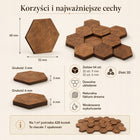 Panele ścienne drewniane heksagon plaster miodu 3D zestaw 64 szt. mozaika 6 cm drewno
