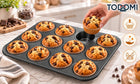 Forma do muffinek babeczek 12 SZT gniazd blacha non-stick do pieczenia metalowa foremka na cupcakes, mini wypieki