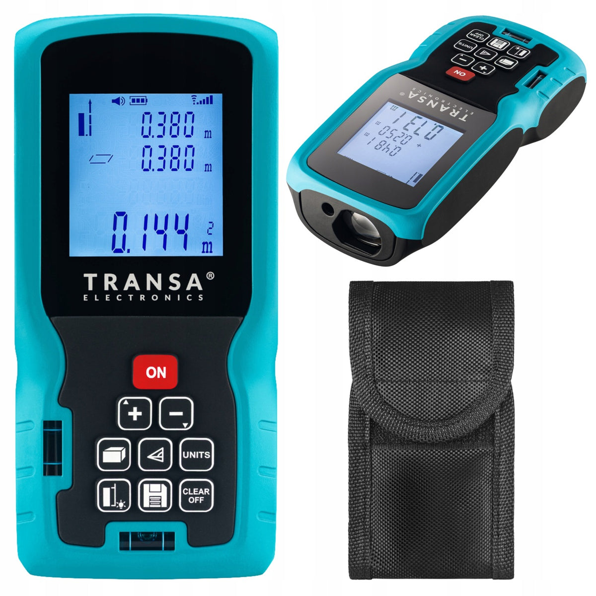 Dalmierz laserowy 100m Cyfrowy miernik odległości LCD Transa Electronics do wnętrz, obliczanie kubatury, pamięć 20