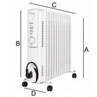 GRZEJNIK ELEKTRYCZNY OLEJOWY 13 ŻEBEREK 2500WATT TERMOSTAT BEZGŁOŚNY OLEJAK 535 mm 550 mm grzewcza biały