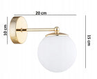 Złota Lampa Ścienna Kinkiet Białe Kule Milo LED E27 oprawa do salonu i sypialni, metalowa, 1 źródło światła, maks. 60 w