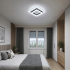 Lampa Sufitowa LED Plafon Czarna Kwadratowa Nowoczesna do Salonu 24W 6500K oprawa z wbudowanym źródłem światła zimna