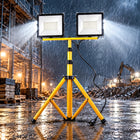 Halogen LED 2x100W naświetlacz budowlany lampa robocza na statywie IP66 reflektor warsztatowy, oświetlenie placu