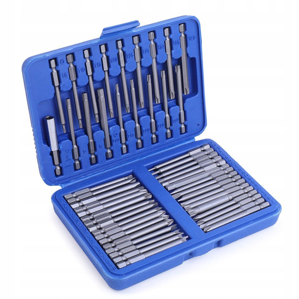 ZESTAW BITÓW DŁUGICH UDAROWYCH DO WKRĘTARKI BITY 75mm + UCHWYT 50EL końcówki wkrętakowe 1/4 cala HEX PH płaskie Torx do