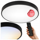 Lampa sufitowa Plafon LED ściemniana 50cm okrągły Czarny pilot panel duży zmienna barwa światła, zintegrowane źródło