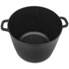 Duży garnek marmurowy głęboki z pokrywką do rosołu wysoki XXL 24cm / 6,2l naczynie aluminiowe kuchenne, do gotowania