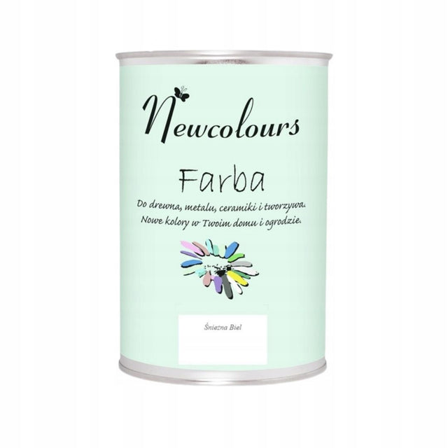 Farba do mebli newcolours - Śnieżna Biel 900 ml - renowacja bez szlifowania akrylowa do drewna i metalu, matowe wykończenie