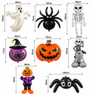 ZESTAW DEKORACJI HALLOWEEN BALONY FOLIOWE SZKIELET NIETOPERZ PAJĄK 8 szt. na przyjęcie tematyczne, dynia i duch