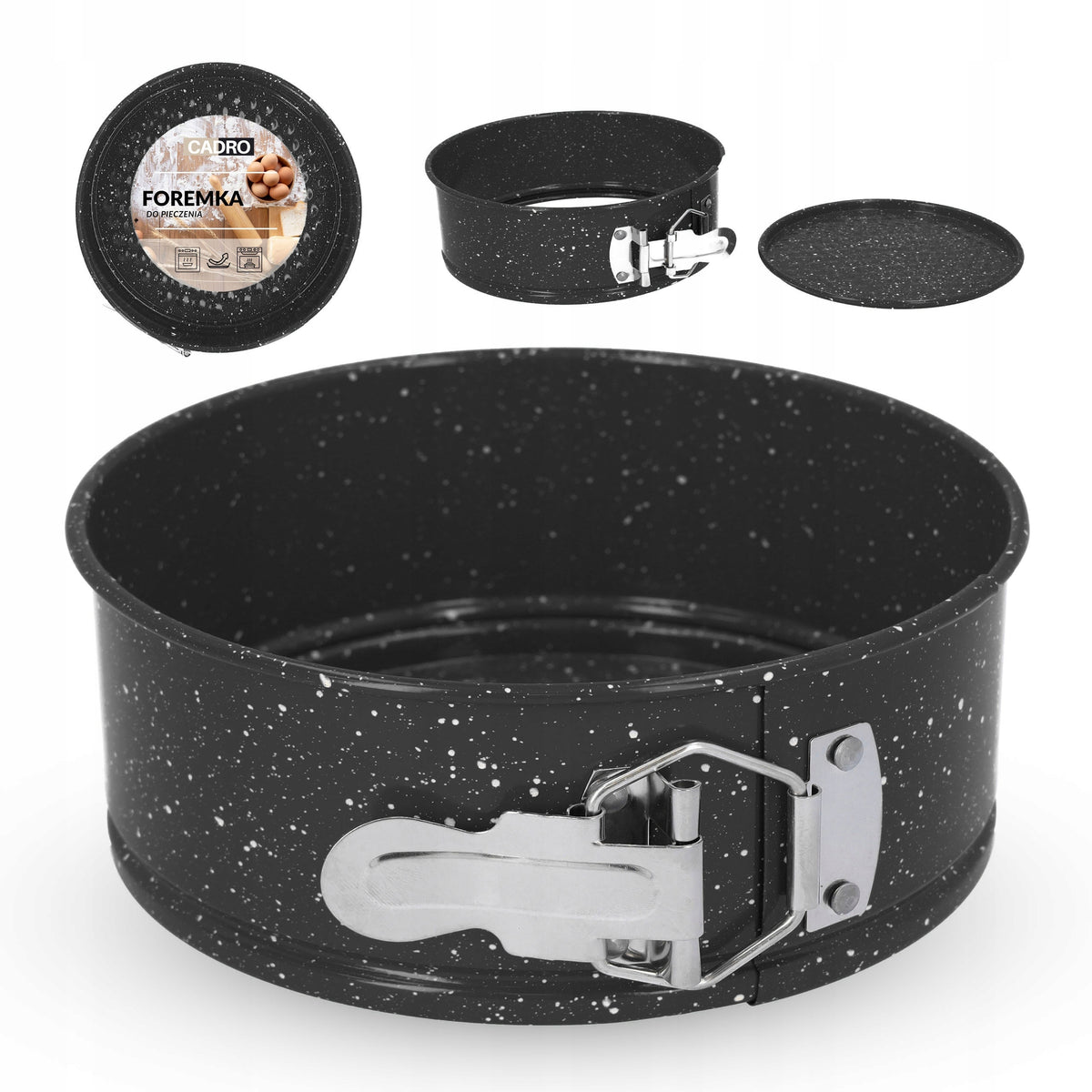 Tortownica blacha do pieczenia non-stick z wyjmowanym dnem mała 16 cm forma cukiernicza ze stali węglowej, wysokość 7 cm