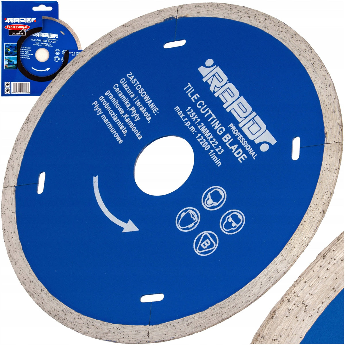 Tarcza diamentowa 125 rapid płytek gresu ceramiki / precyzyjna / 1,2 mm z 1 739 sztuk