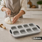 Forma do pieczenia bułek Blacha Silikonowa Perforowana non-stick 8 sztuk do wypieku pieczywa i bagietek, można myć w