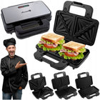 Opiekacz do kanapek tostów toster gofrownica grill sandwich 3W1 XL 1000W nominalna czarny