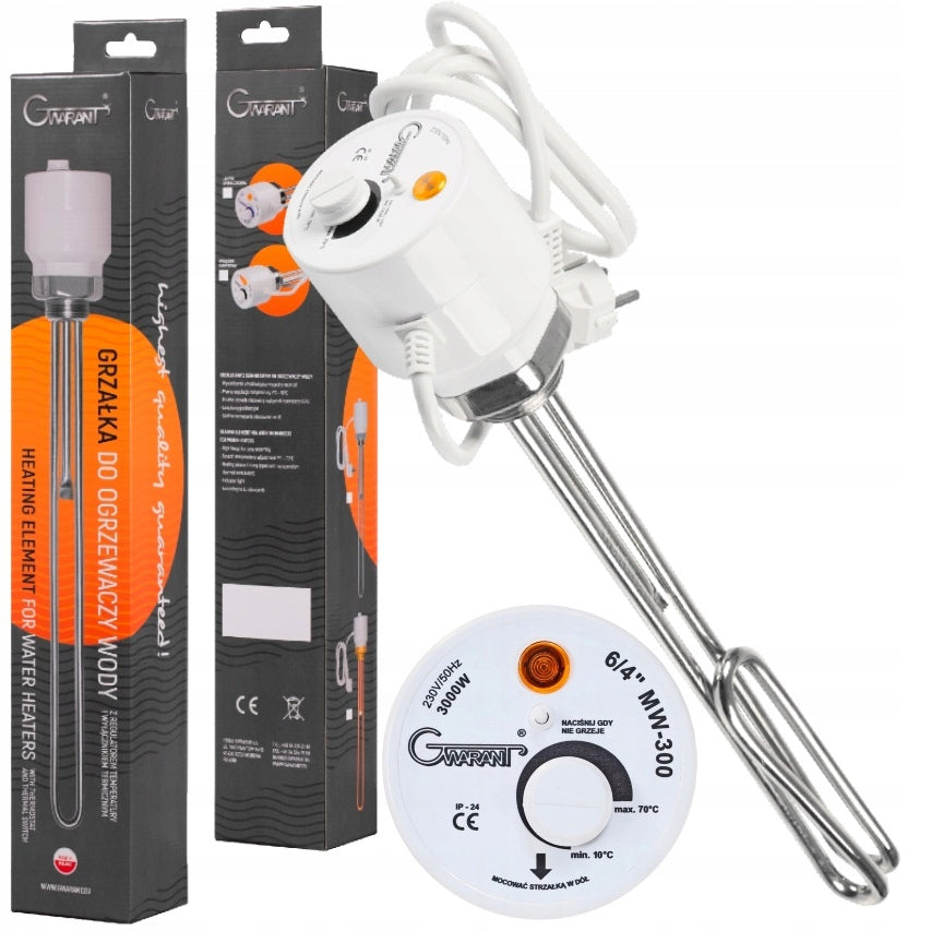 Grzałka do bojlera Galmet Kospel Biawar 3kW 6/4'' Z TERMOSTATEM 3000W 64 458 mm 38 mm grzewcza 230 V
