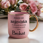 Kubek elegant różowy prezent koleżanki siostry przyjaciółki TIK TOK viral ceramiczny 330 ml do kawy i herbaty