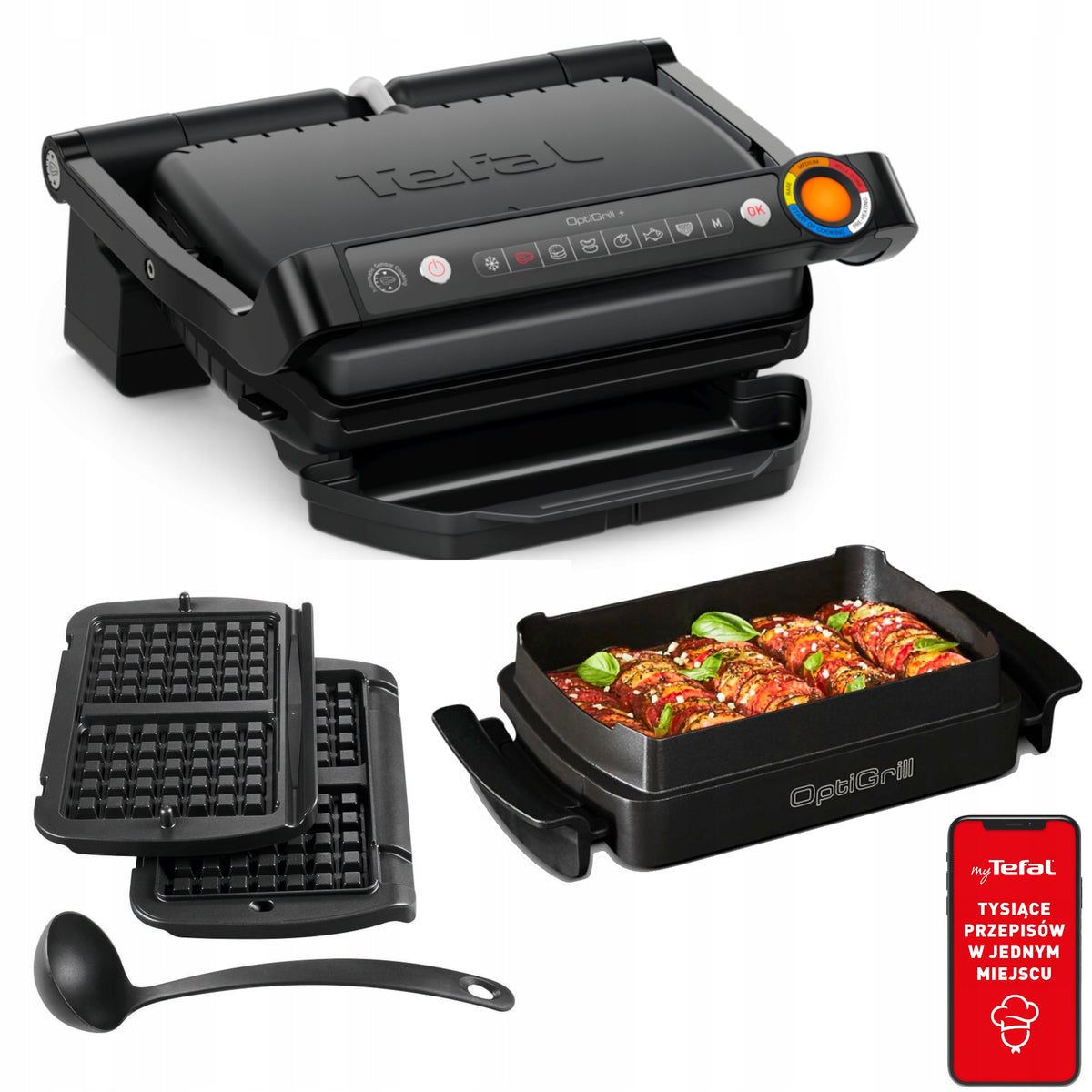 Grill elektryczny Optigrill+ GC7178 + SET ACC 2000 w gofry nominalna