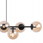 Lampa sufitowa wisząca żyrandol czarna glamour listwa szklane kule nad stół do salonu i jadalni, 8 punktów światła