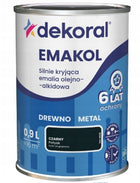 Dekoral Emakol Strong Czarny Połysk 0,9l Farba Emalia do Drewna i Metalu lakier alkidowy, renowacja mebli i stolarki