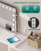 Lustro do makijażu 15LED Głośnik Bluetooth Lupa 10x Uchwyt na telefon 58x46cm 61 mm 50.5 mm