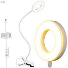 Lampka do czytania książek LED nocna USB z klipsem na biurko elastyczna lampa stołowa, biała, 50 cm, zasilanie sieciowe