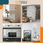 Tikola Listwy Chrom Taśma Ozdobna Samoprzylepna Srebrna Dekoracyjna 2cm 10m naklejka wykończeniowa, pasek do wnętrz