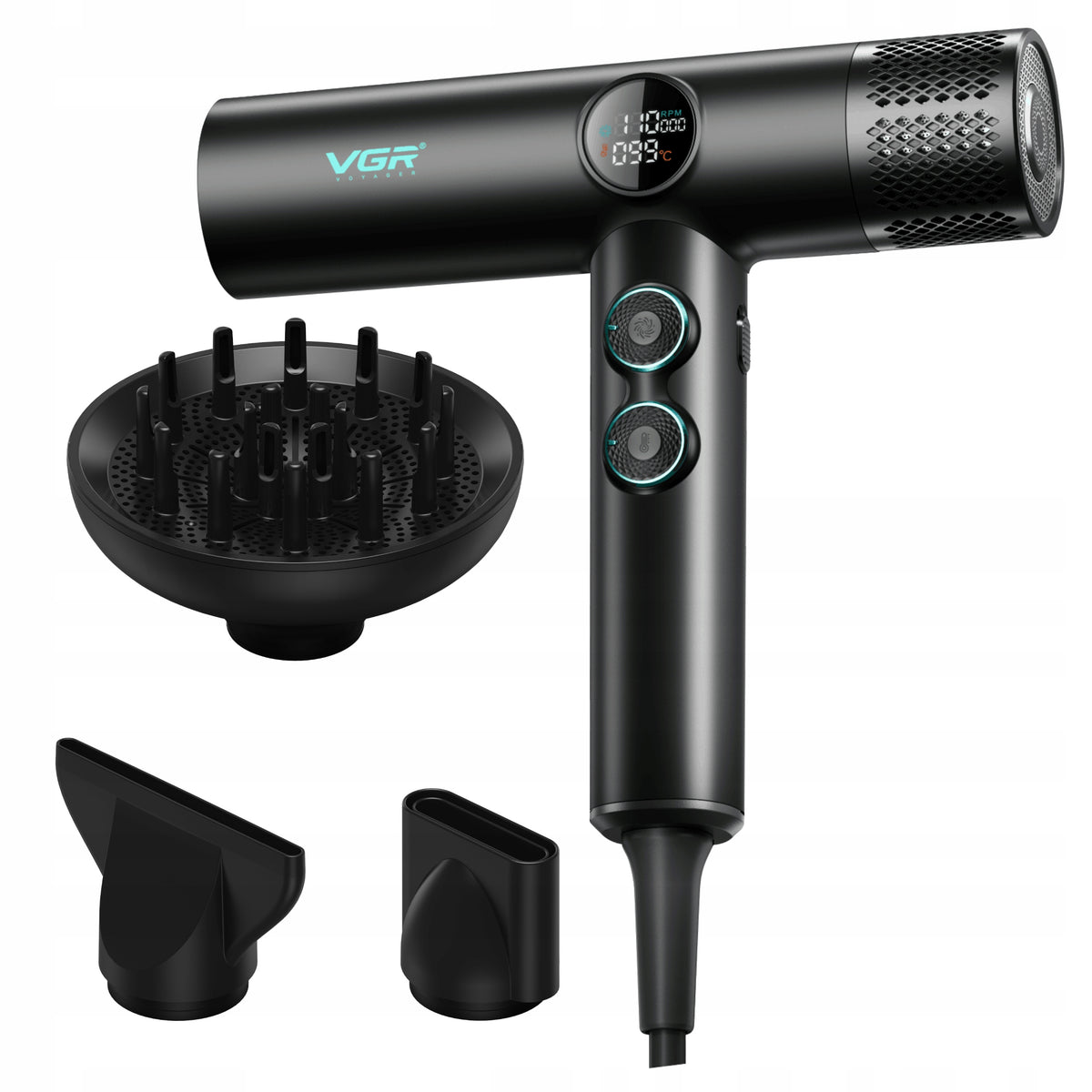 Suszarka Do Włosów Profesjonalna Fryzjerska Mocna VGR Stepless Pro HD1 1900 w