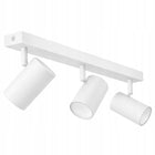 Lampa sufitowa kinkiet LED 3xGU10 biała regulowana spot oprawa kierunkowa metalowa 3-punktowa do salonu kuchni korytarza