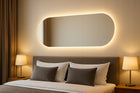 Lustro owalne LED COB łazienkowe, uniwersalne 100x50 cm bez ramy IP 67 ścienne z podświetleniem, dekoracyjne do