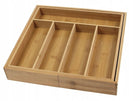 Wkład / organizer do szuflady na sztućce rozsuwany 55/37x37x5cm krisberg bambusowy pojemnik z 7 przegrodami, brązowy