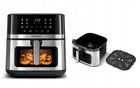 Frytkownica beztłuszczowa AIR fryer inox duża misa 8l 2200W 12 programów srebrny